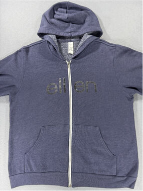The Ellen DeGeneres Show Blue Full Zip Hoodie XL Be Kind To One Another Sherpa